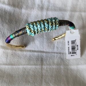 Kendra Scott Masie Gold Tone Cuff Bracelet Mint Mix Paracord NWT